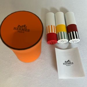 Rouge Hermès 3 Shiny lipsticks Limited edition 06, 10 & 22 New in Orange Case